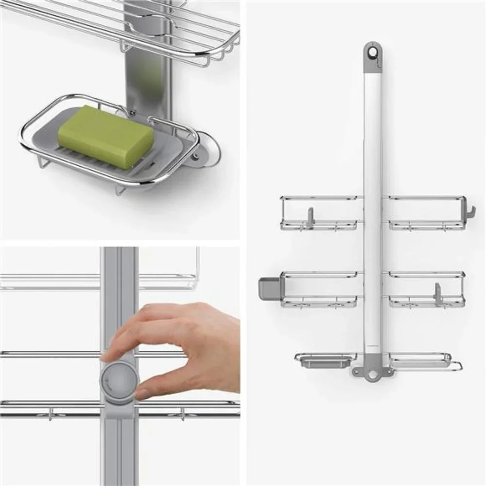 Adjustable and Extendable Shower Caddy XL, Stainless Steel